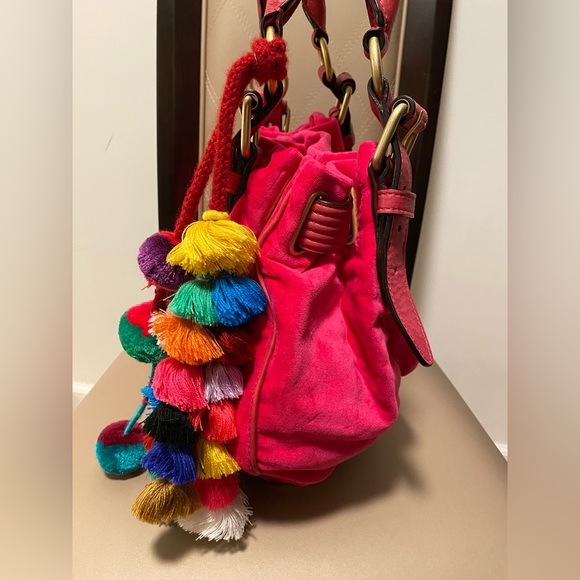 Juicy Couture Pink Velour Hobo Vintage Handbag - Picture 5 of 11